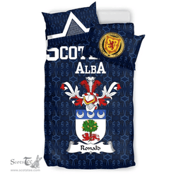 Scottish Ronald Family Crest Tartan Bedding Set Scottish Home Duvet Covers 1991 Style