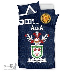 Scottish Livingstone Family Crest Tartan Bedding Set Scottish Home Duvet Covers 1991 Style