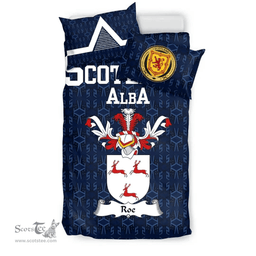 Scottish Roe Family Crest Tartan Bedding Set Scottish Home Duvet Covers 1991 Style