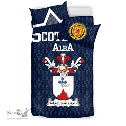 Scottish MacLannahan Family Crest Tartan Bedding Set Scottish Home Duvet Covers 1991 Style