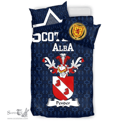 Scottish Pender Family Crest Tartan Bedding Set Scottish Home Duvet Covers 1991 Style