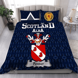 Scottish Pender Family Crest Tartan Bedding Set Scottish Home Duvet Covers 1991 Style