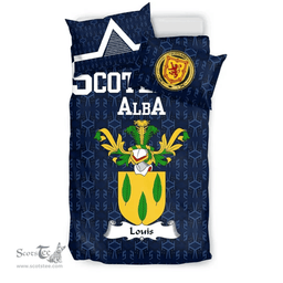 Scottish Louis Family Crest Tartan Bedding Set Scottish Home Duvet Covers 1991 Style