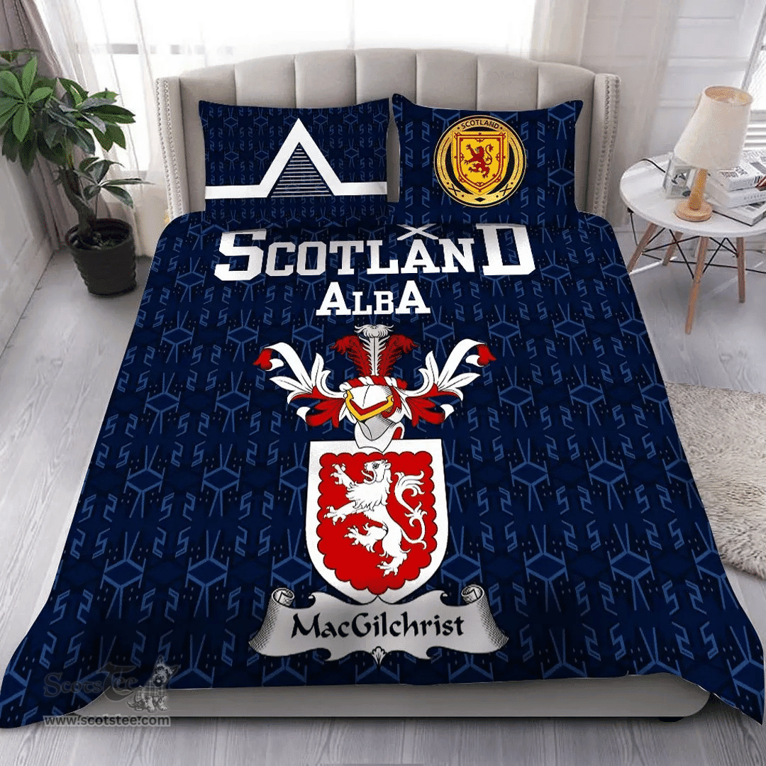 Scottish MacGilchrist Family Crest Tartan Bedding Set Scottish Home Duvet Covers 1991 Style