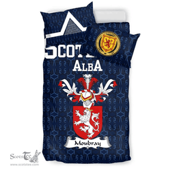Scottish Moubray Family Crest Tartan Bedding Set Scottish Home Duvet Covers 1991 Style