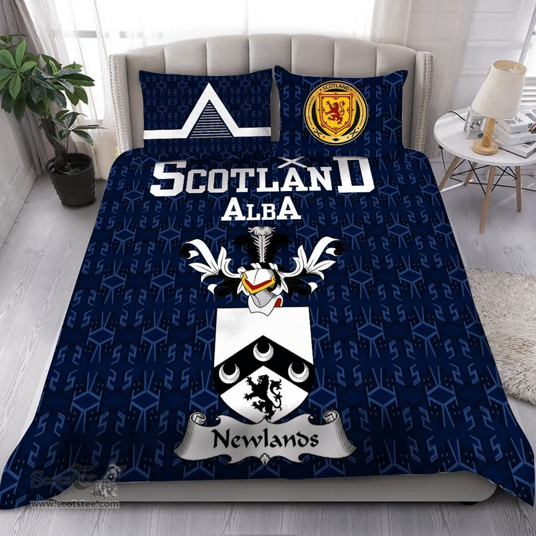 Scottish Newlands Family Crest Tartan Bedding Set Scottish Home Duvet Covers 1991 Style