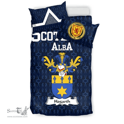 Scottish Hogarth Family Crest Tartan Bedding Set Scottish Home Duvet Covers 1991 Style