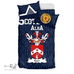 Scottish Karr Family Crest Tartan Bedding Set Scottish Home Duvet Covers 1991 Style