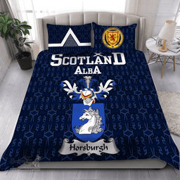 Scottish Horsburgh Family Crest Tartan Bedding Set Scottish Home Duvet Covers 1991 Style