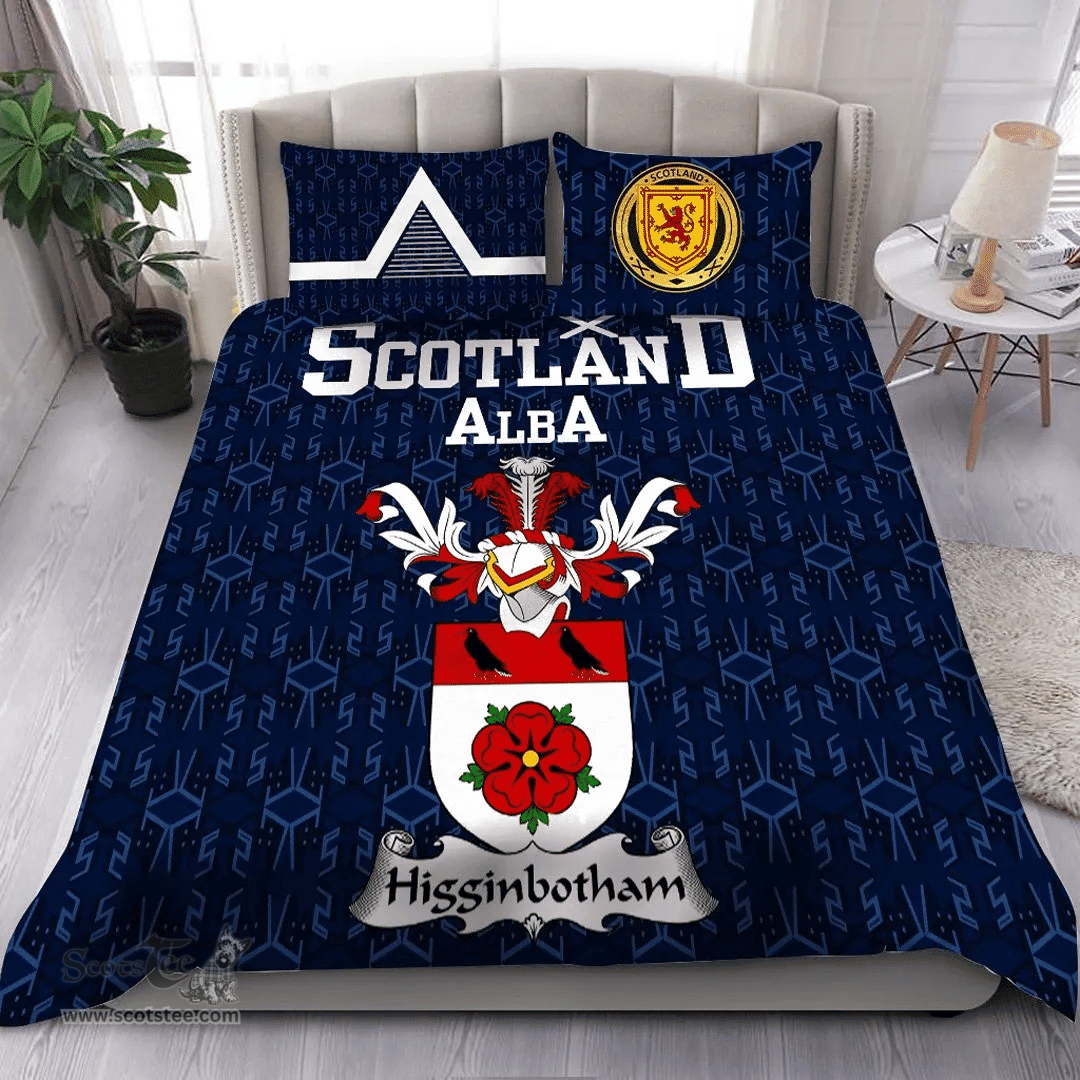 Scottish Higginbotham Family Crest Tartan Bedding Set Scottish Home Duvet Covers 1991 Style
