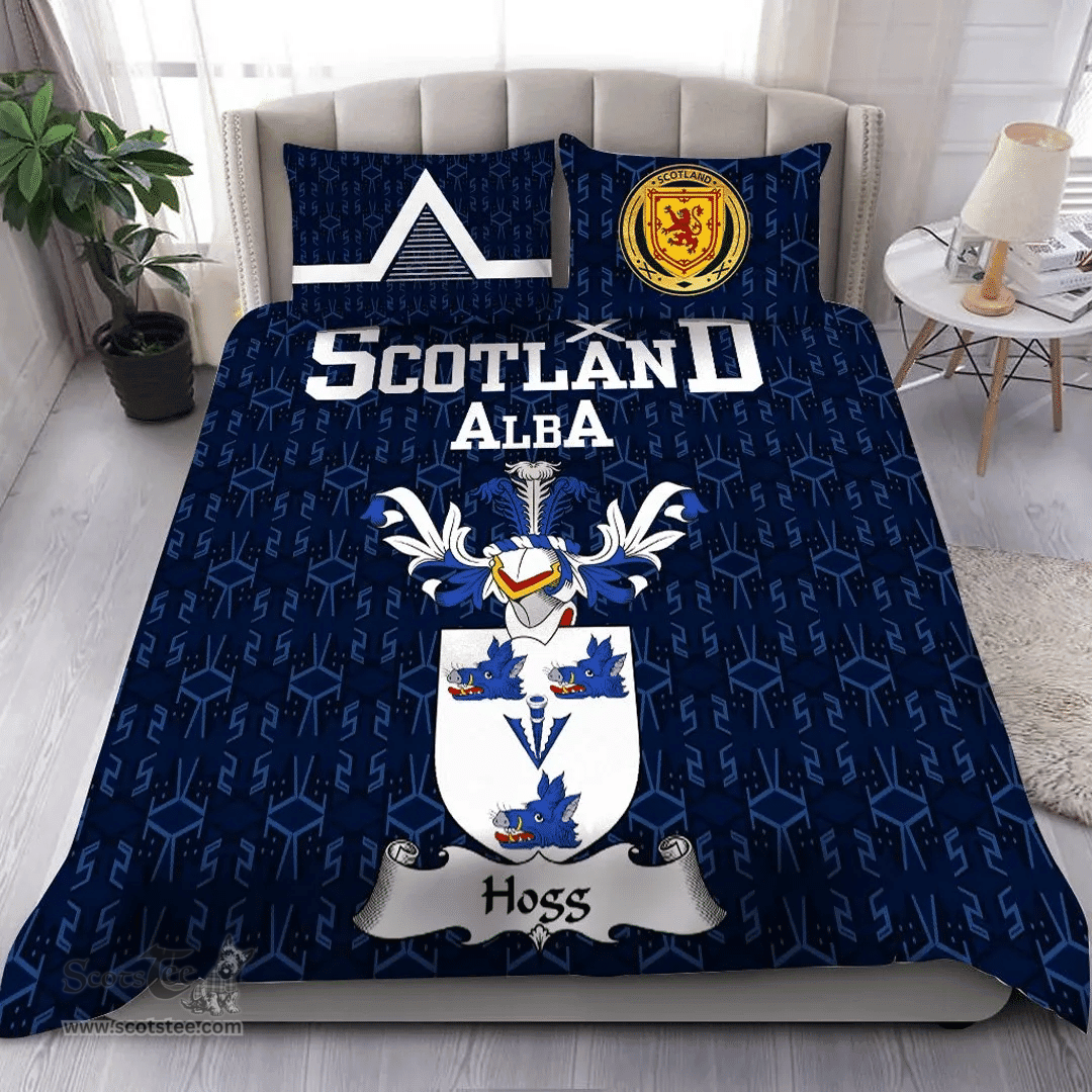 Scottish Hogg Family Crest Tartan Bedding Set Scottish Home Duvet Covers 1991 Style