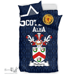 Scottish Hathorn Family Crest Tartan Bedding Set Scottish Home Duvet Covers 1991 Style