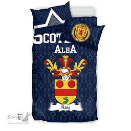 Scottish Kay Family Crest Tartan Bedding Set Scottish Home Duvet Covers 1991 Style