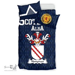 Scottish Honyman Family Crest Tartan Bedding Set Scottish Home Duvet Covers 1991 Style