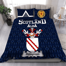 Scottish Honyman Family Crest Tartan Bedding Set Scottish Home Duvet Covers 1991 Style