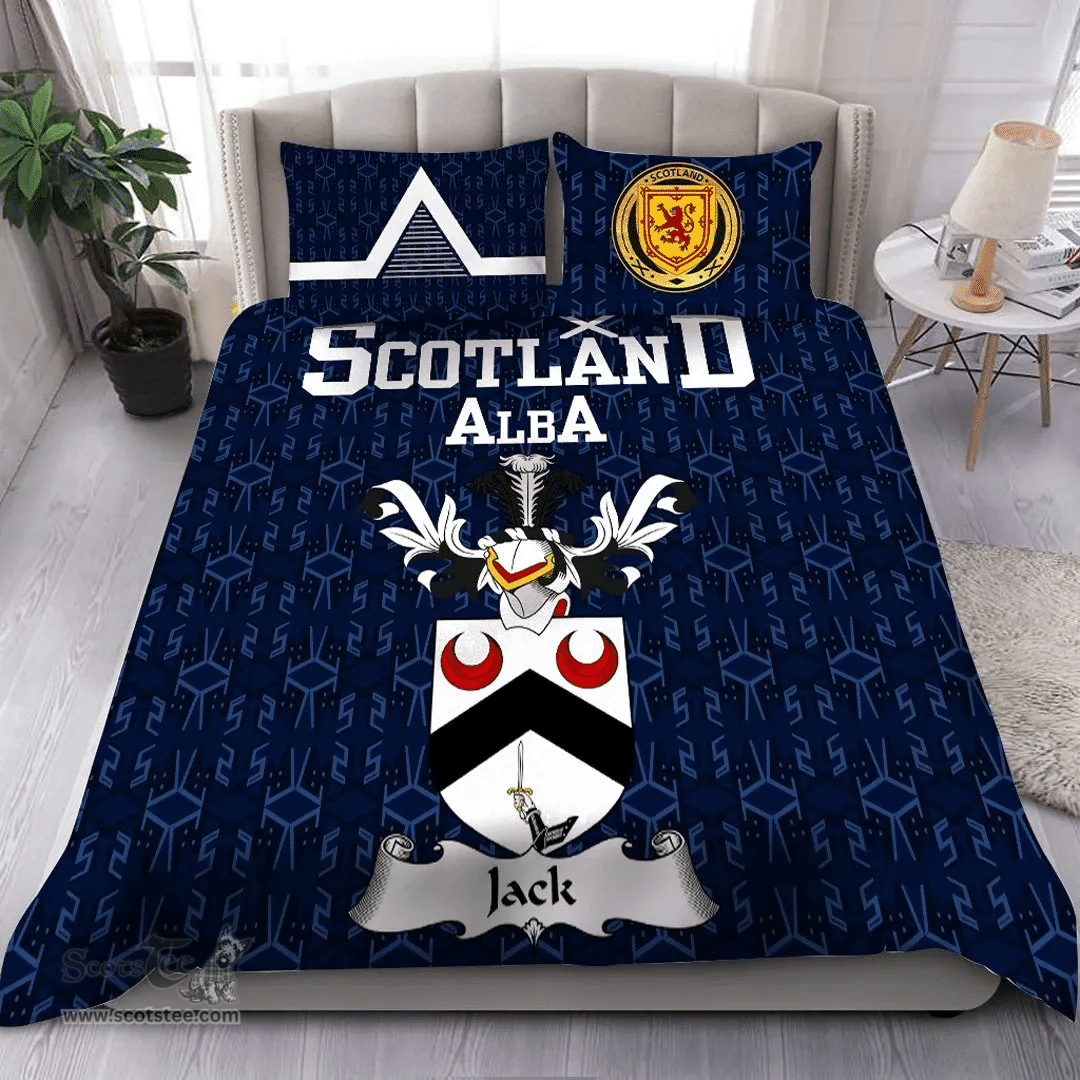 Scottish Jack Family Crest Tartan Bedding Set Scottish Home Duvet Covers 1991 Style