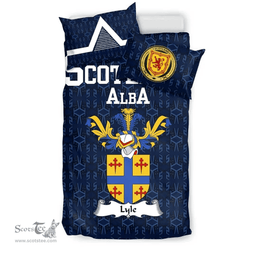 Scottish Lyle Family Crest Tartan Bedding Set Scottish Home Duvet Covers 1991 Style