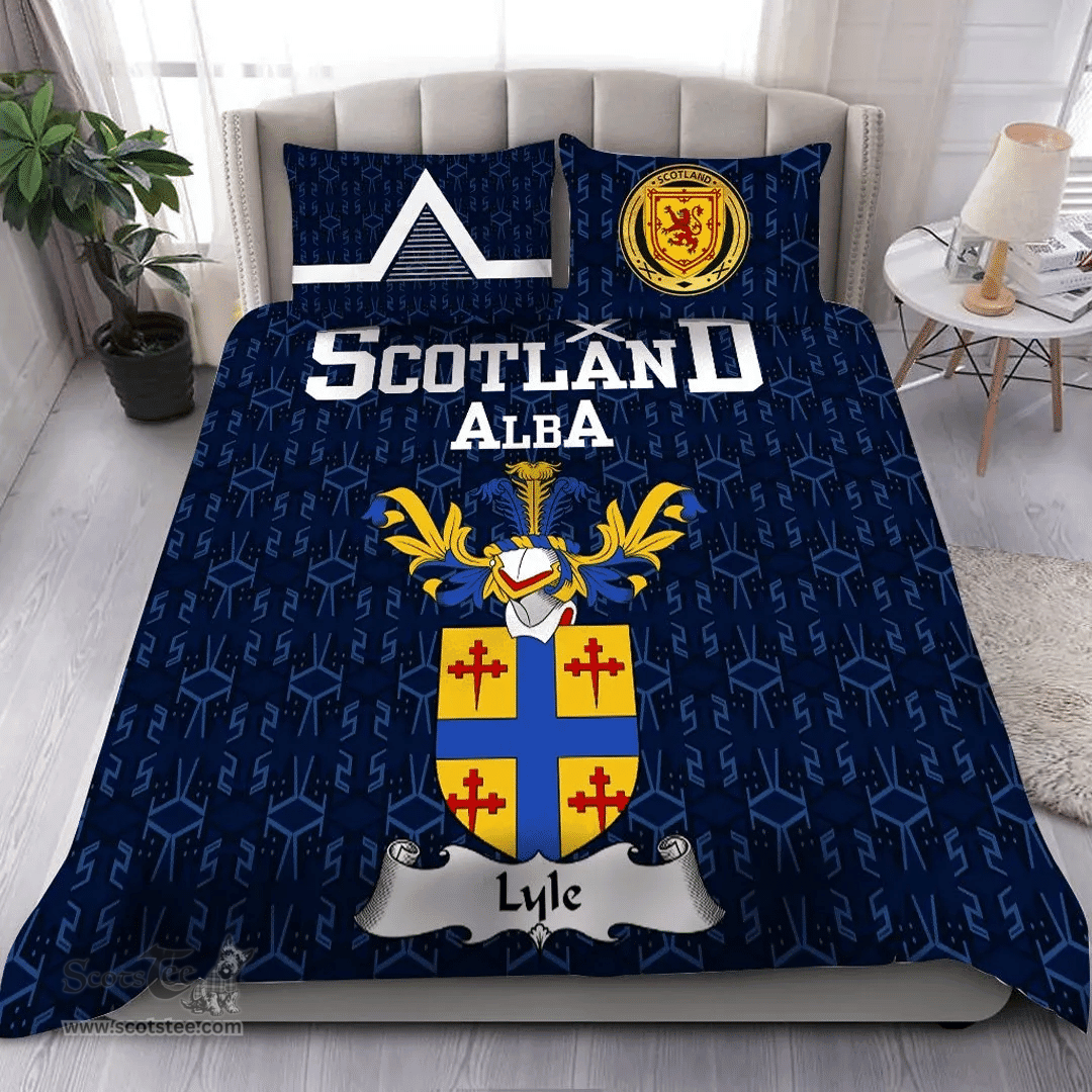 Scottish Lyle Family Crest Tartan Bedding Set Scottish Home Duvet Covers 1991 Style