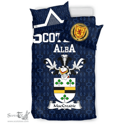 Scottish MacCreadie Family Crest Tartan Bedding Set Scottish Home Duvet Covers 1991 Style