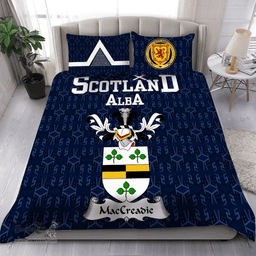 Scottish MacCreadie Family Crest Tartan Bedding Set Scottish Home Duvet Covers 1991 Style