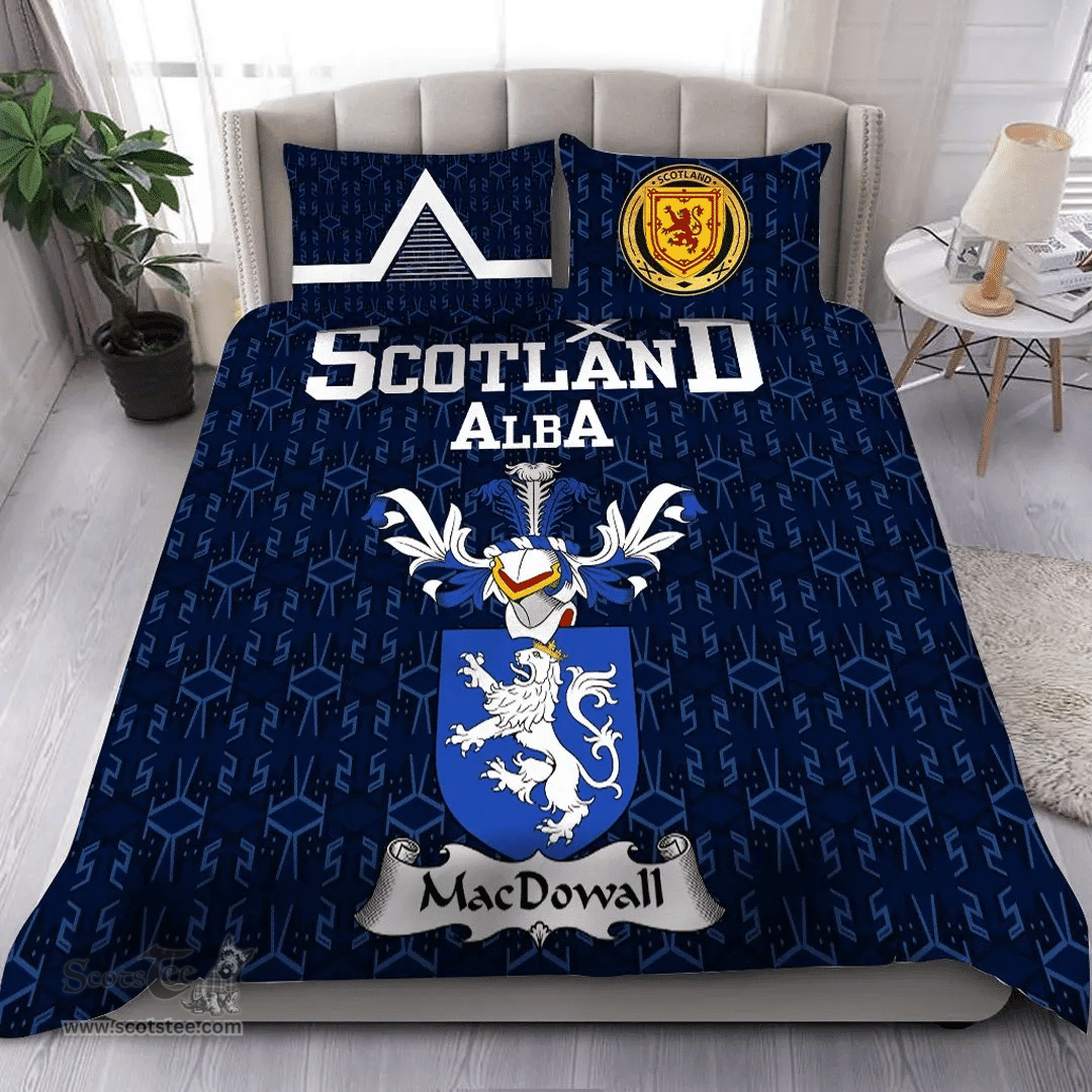 Scottish MacDowall Family Crest Tartan Bedding Set Scottish Home Duvet Covers 1991 Style