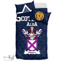 Scottish Kippen Family Crest Tartan Bedding Set Scottish Home Duvet Covers 1991 Style