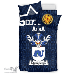 Scottish Monypenny Family Crest Tartan Bedding Set Scottish Home Duvet Covers 1991 Style