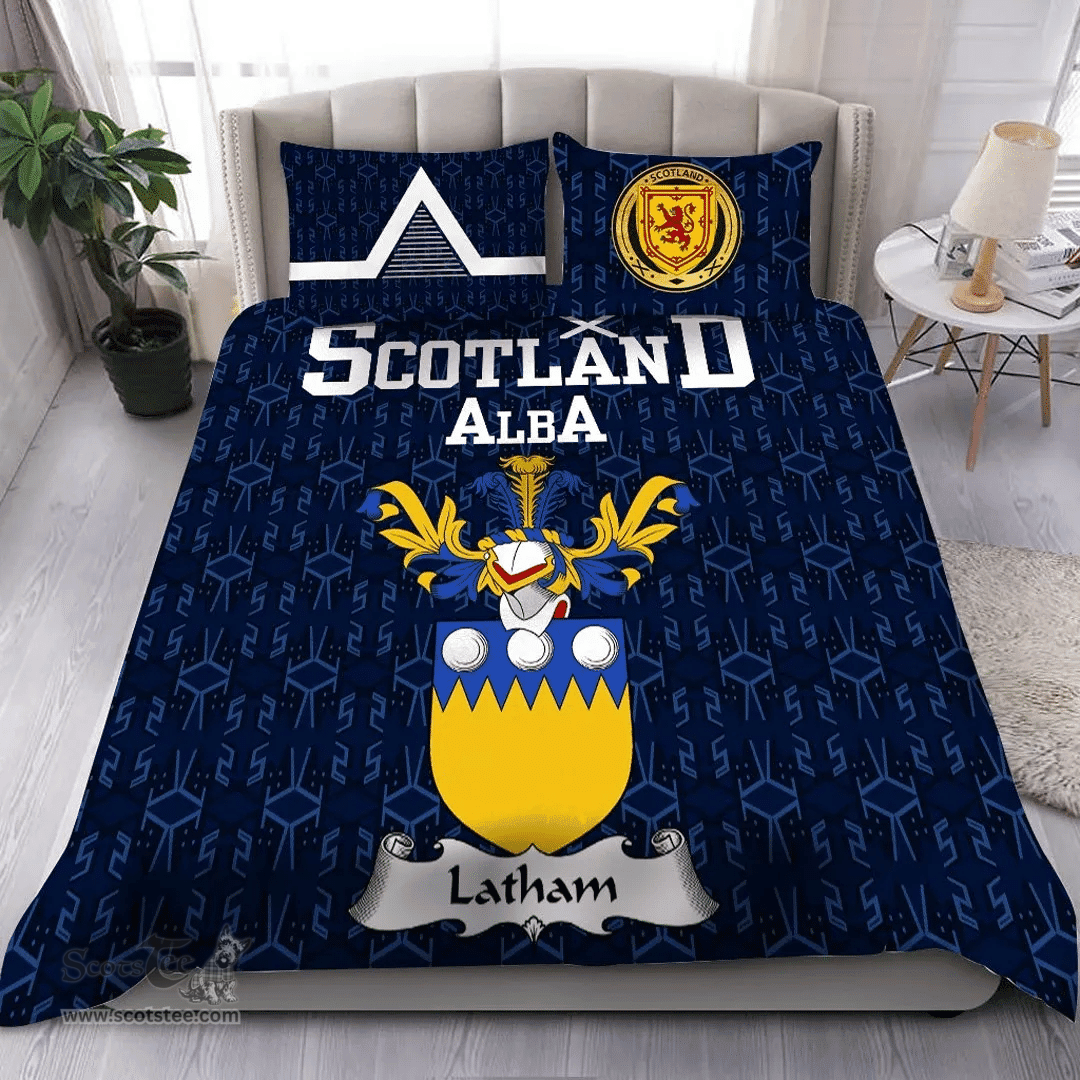 Scottish Latham Family Crest Tartan Bedding Set Scottish Home Duvet Covers 1991 Style