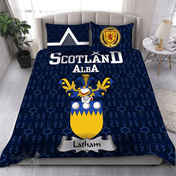 Scottish Latham Family Crest Tartan Bedding Set Scottish Home Duvet Covers 1991 Style