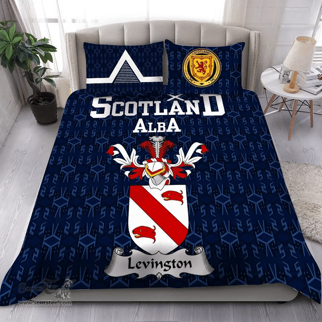 Scottish Levington Family Crest Tartan Bedding Set Scottish Home Duvet Covers 1991 Style