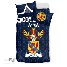 Scottish Lapslie Family Crest Tartan Bedding Set Scottish Home Duvet Covers 1991 Style
