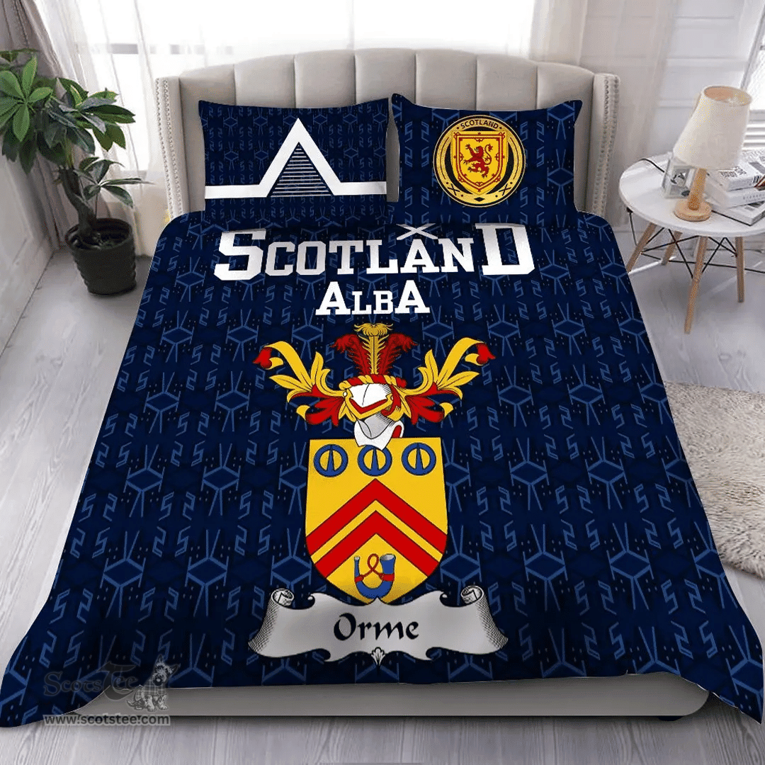 Scottish Orme Family Crest Tartan Bedding Set Scottish Home Duvet Covers 1991 Style
