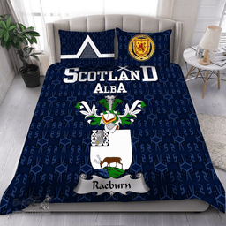 Scottish Raeburn Family Crest Tartan Bedding Set Scottish Home Duvet Covers 1991 Style