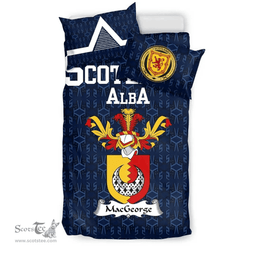 Scottish MacGeorge Family Crest Tartan Bedding Set Scottish Home Duvet Covers 1991 Style