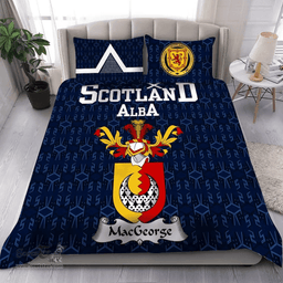 Scottish MacGeorge Family Crest Tartan Bedding Set Scottish Home Duvet Covers 1991 Style