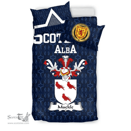 Scottish Muckle Family Crest Tartan Bedding Set Scottish Home Duvet Covers 1991 Style