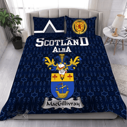Scottish MacGillivray Family Crest Tartan Bedding Set Scottish Home Duvet Covers 1991 Style
