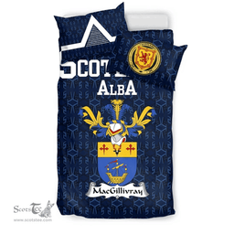 Scottish MacGillivray Family Crest Tartan Bedding Set Scottish Home Duvet Covers 1991 Style