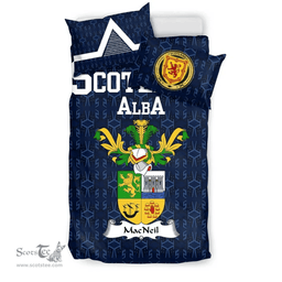 Scottish MacNeil Family Crest Tartan Bedding Set Scottish Home Duvet Covers 1991 Style