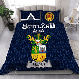 Scottish MacNeil Family Crest Tartan Bedding Set Scottish Home Duvet Covers 1991 Style