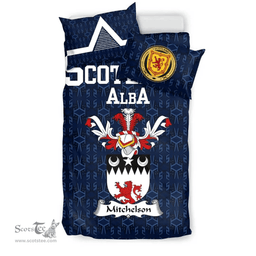 Scottish Mitchelson Family Crest Tartan Bedding Set Scottish Home Duvet Covers 1991 Style
