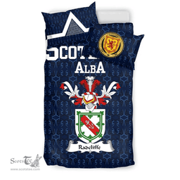 Scottish Radcliffe Family Crest Tartan Bedding Set Scottish Home Duvet Covers 1991 Style