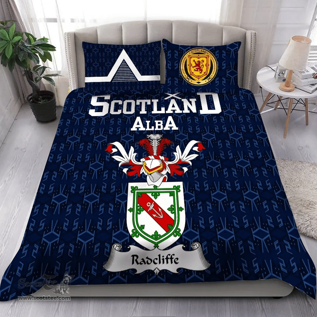 Scottish Radcliffe Family Crest Tartan Bedding Set Scottish Home Duvet Covers 1991 Style
