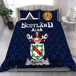 Scottish Radcliffe Family Crest Tartan Bedding Set Scottish Home Duvet Covers 1991 Style