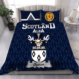 Scottish Ogston Family Crest Tartan Bedding Set Scottish Home Duvet Covers 1991 Style