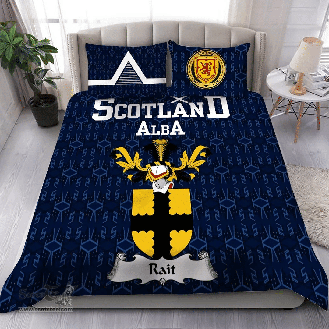 Scottish Rait or Reath Family Crest Tartan Bedding Set Scottish Home Duvet Covers 1991 Style