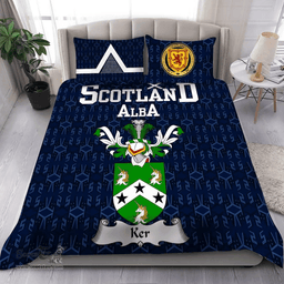 Scottish Ker Family Crest Tartan Bedding Set Scottish Home Duvet Covers 1991 Style