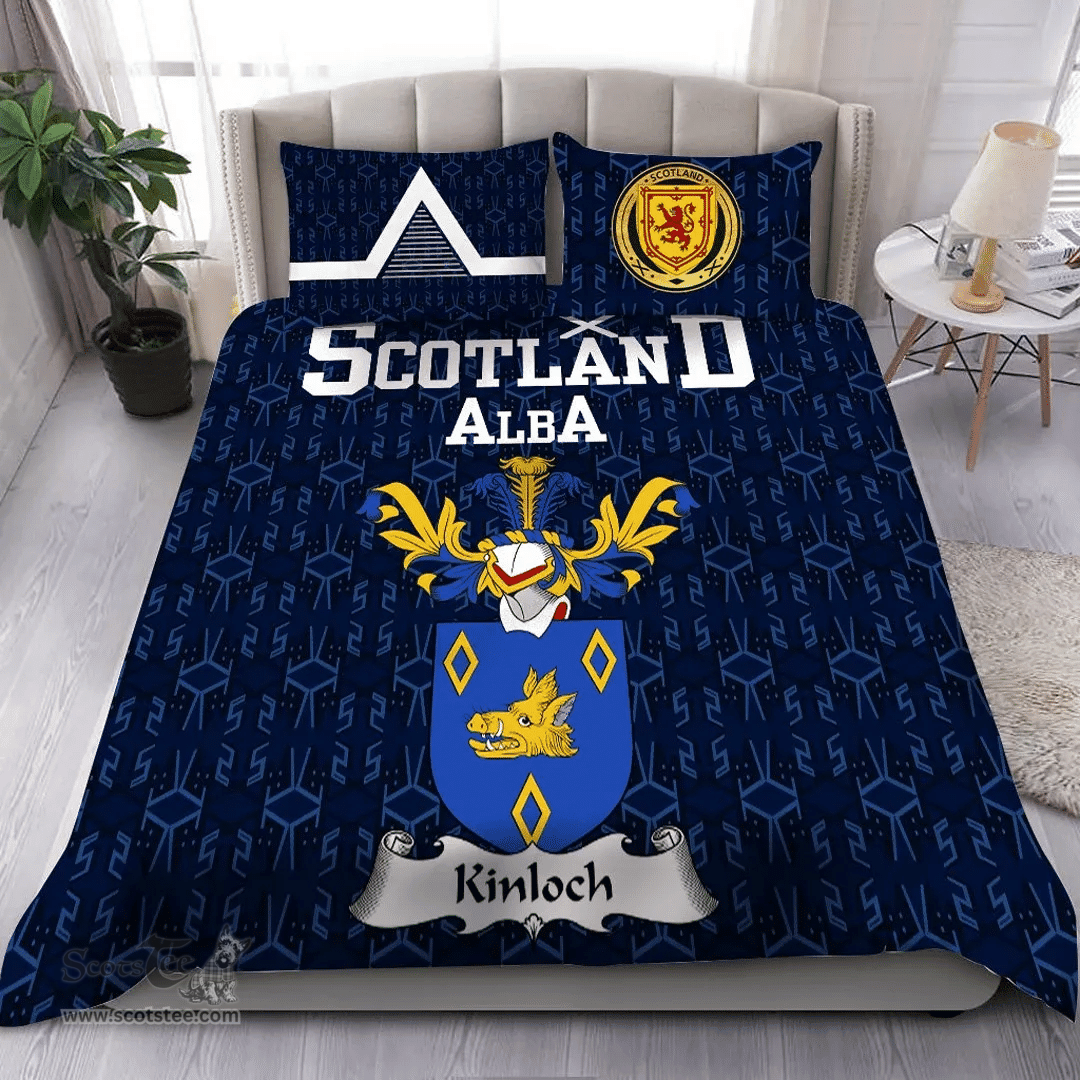 Scottish Kinloch Family Crest Tartan Bedding Set Scottish Home Duvet Covers 1991 Style