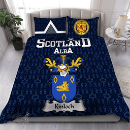 Scottish Kinloch Family Crest Tartan Bedding Set Scottish Home Duvet Covers 1991 Style