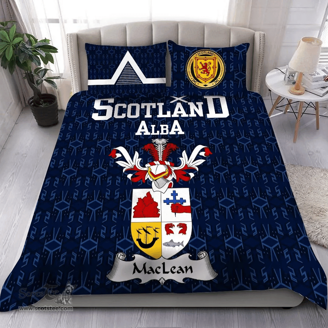 Scottish MacLean Of Duart Family Crest Tartan Bedding Set Scottish Home Duvet Covers 1991 Style